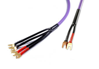 Melodika MDBW41575s Kabel głośnikowy z widłami bi-wiring OFC 2x 1,5+2x4mm2 - 7,5m - 2szt